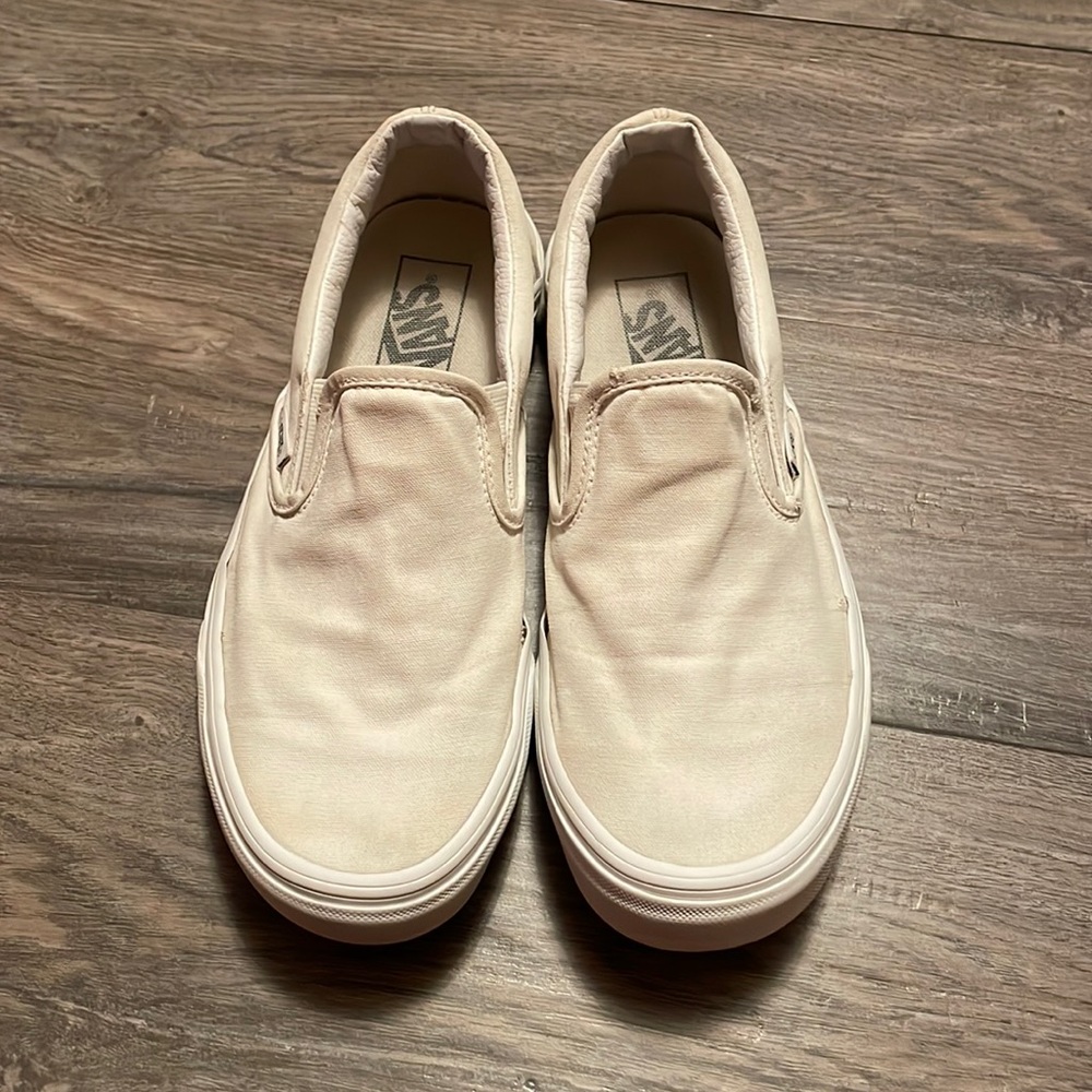 White Slip On Vans